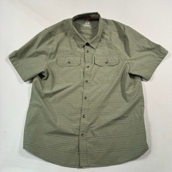 Gerry Shortsleeve Button Down Up Shirt Mens Size XL Green Collared - Picture 1 of 8